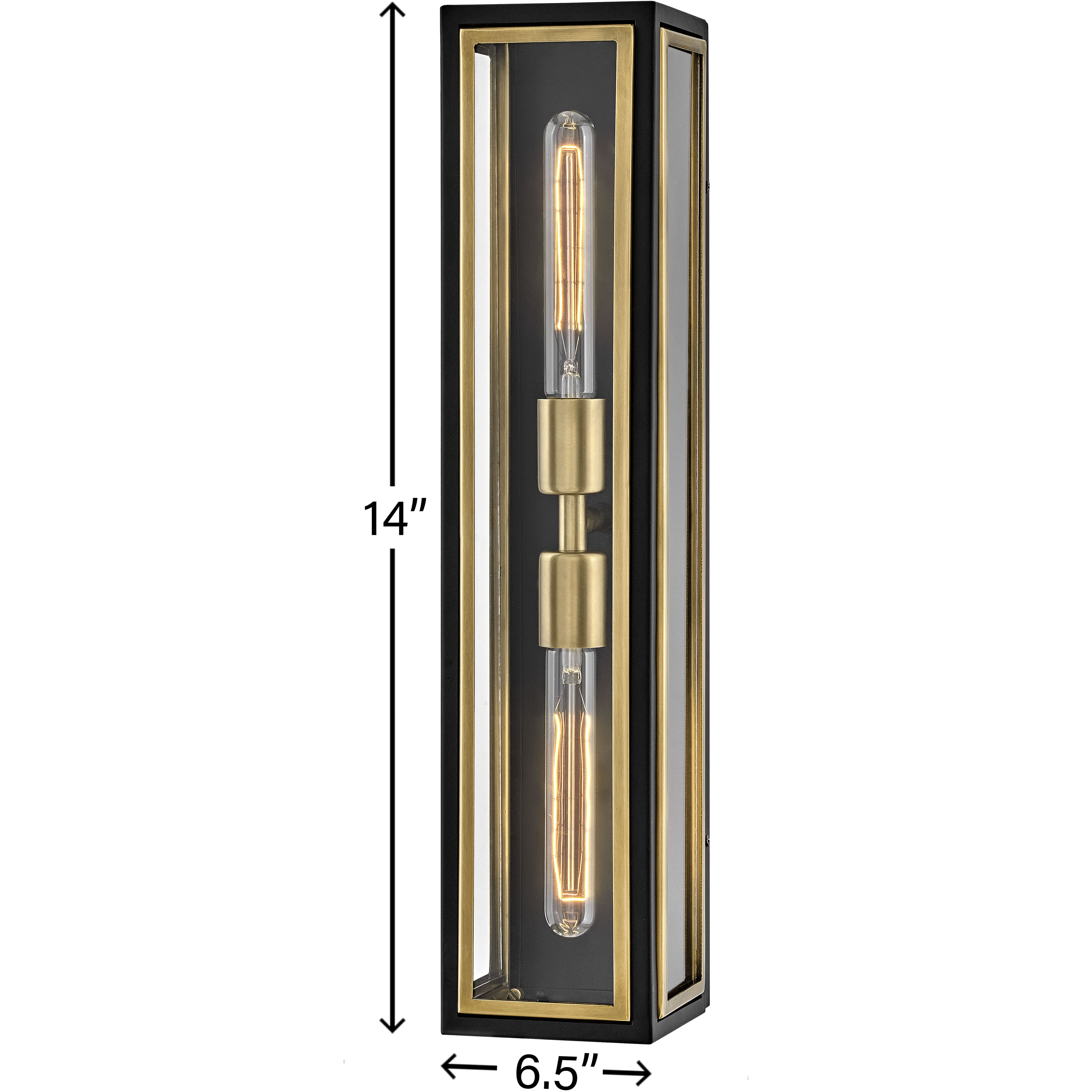 Shaw 6.5 inch Black with Heritage Brass Indoor Wall Sconce Wall Light