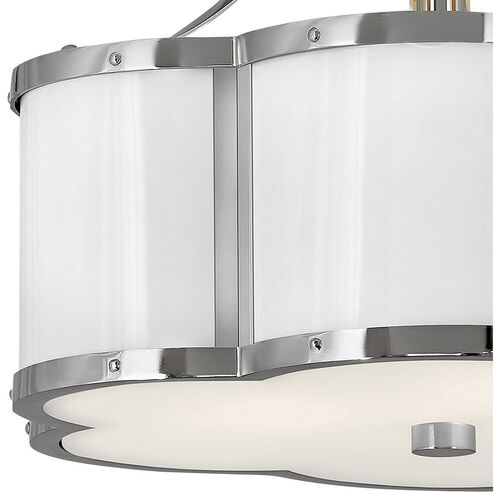 Chance 2 Light 14.25 inch Polished Nickel with Polished White Indoor Semi-Flush Mount Ceiling Light