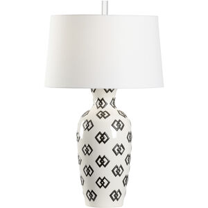 Linked In 22 inch 100.00 watt White/Cream and Black Table Lamp Portable Light