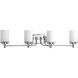 Glide 4 Light 34 inch Polished Chrome Bath Vanity Wall Light, Design Series