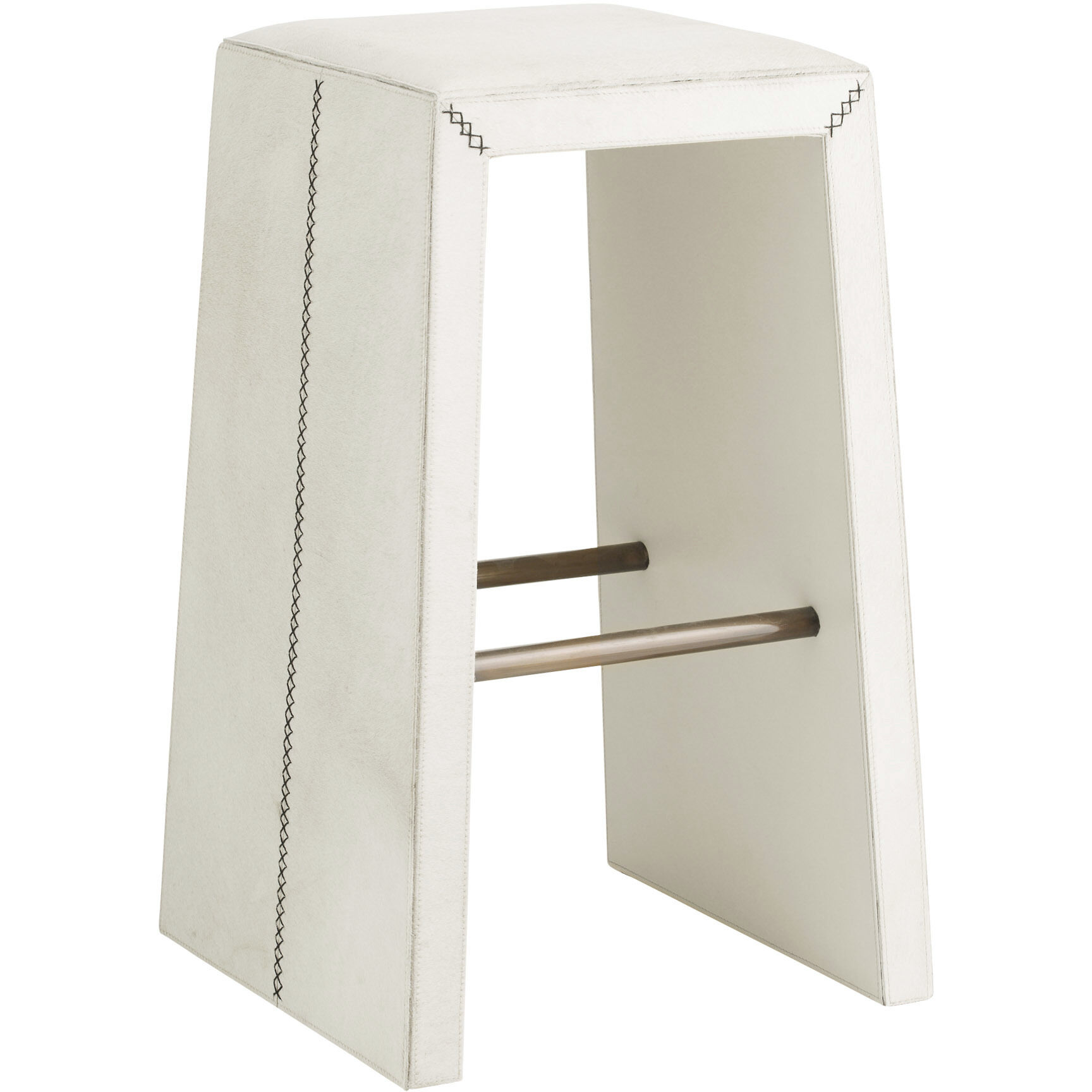 Cowan 30.5 inch White and Antique Brass Bar Stool