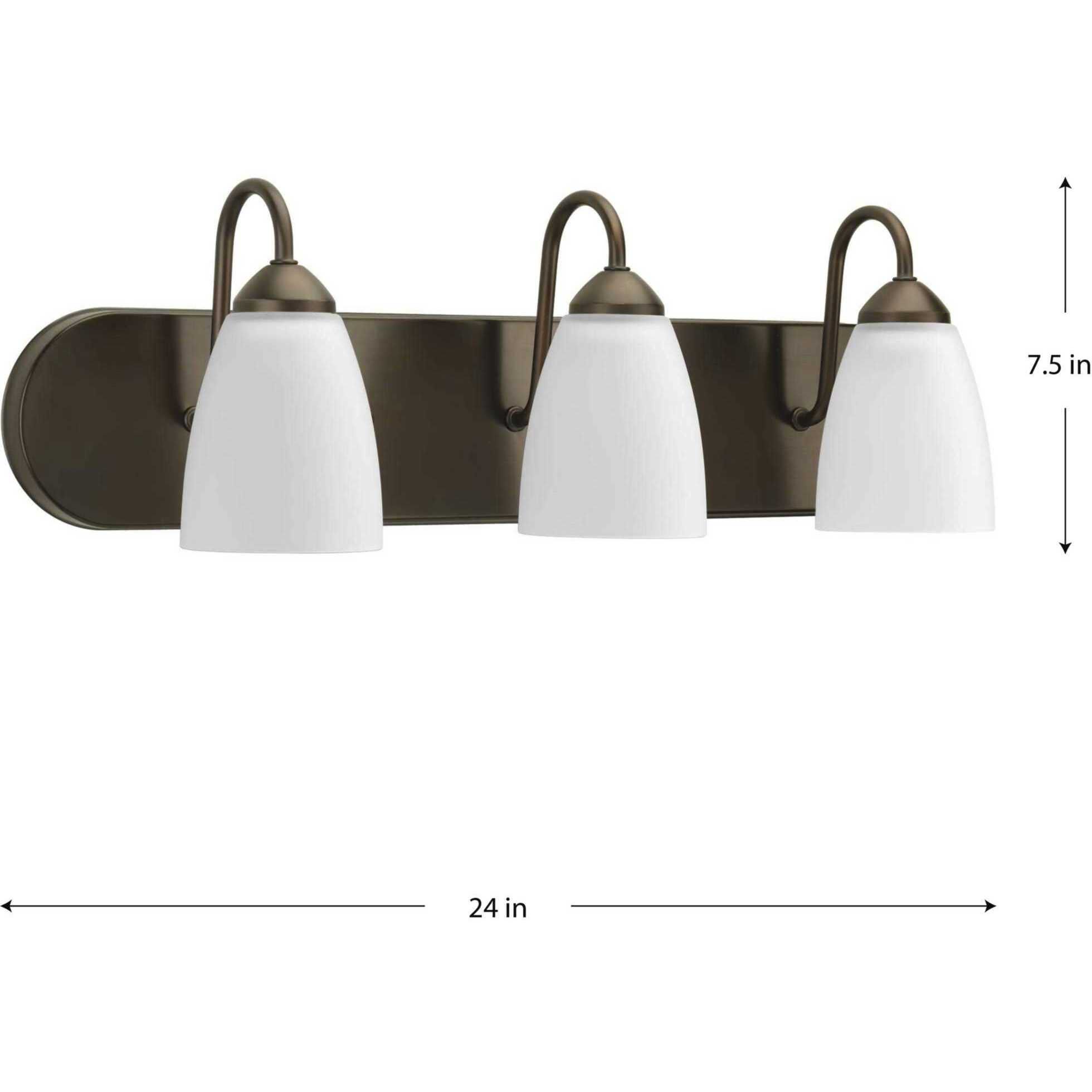 Gather 3 Light 24 inch Antique Bronze Bath Vanity Wall Light in Bulbs Not Included, Standard