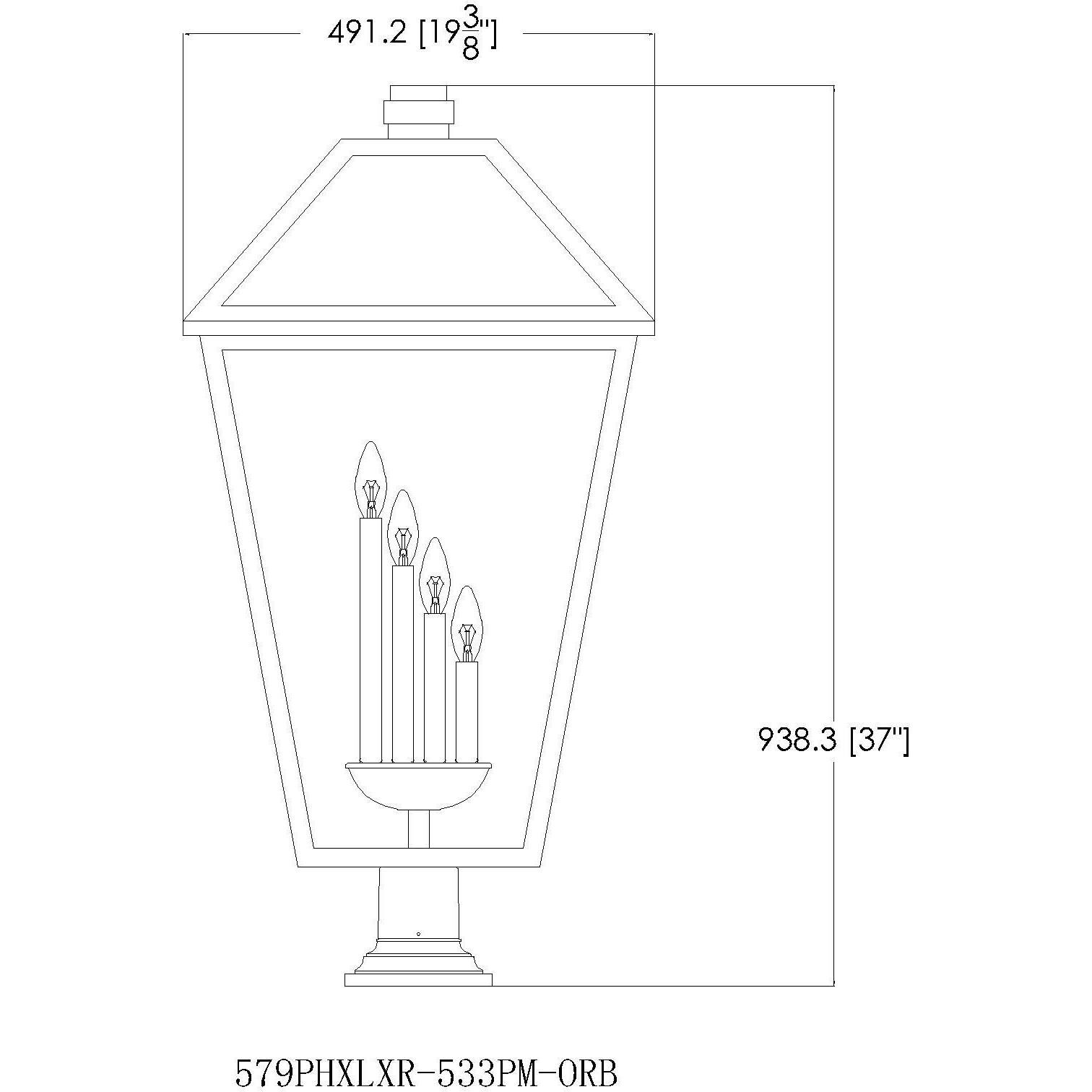Talbot 4 Light 36.75 inch Oil Rubbed Bronze Outdoor Pier Mounted Fixture