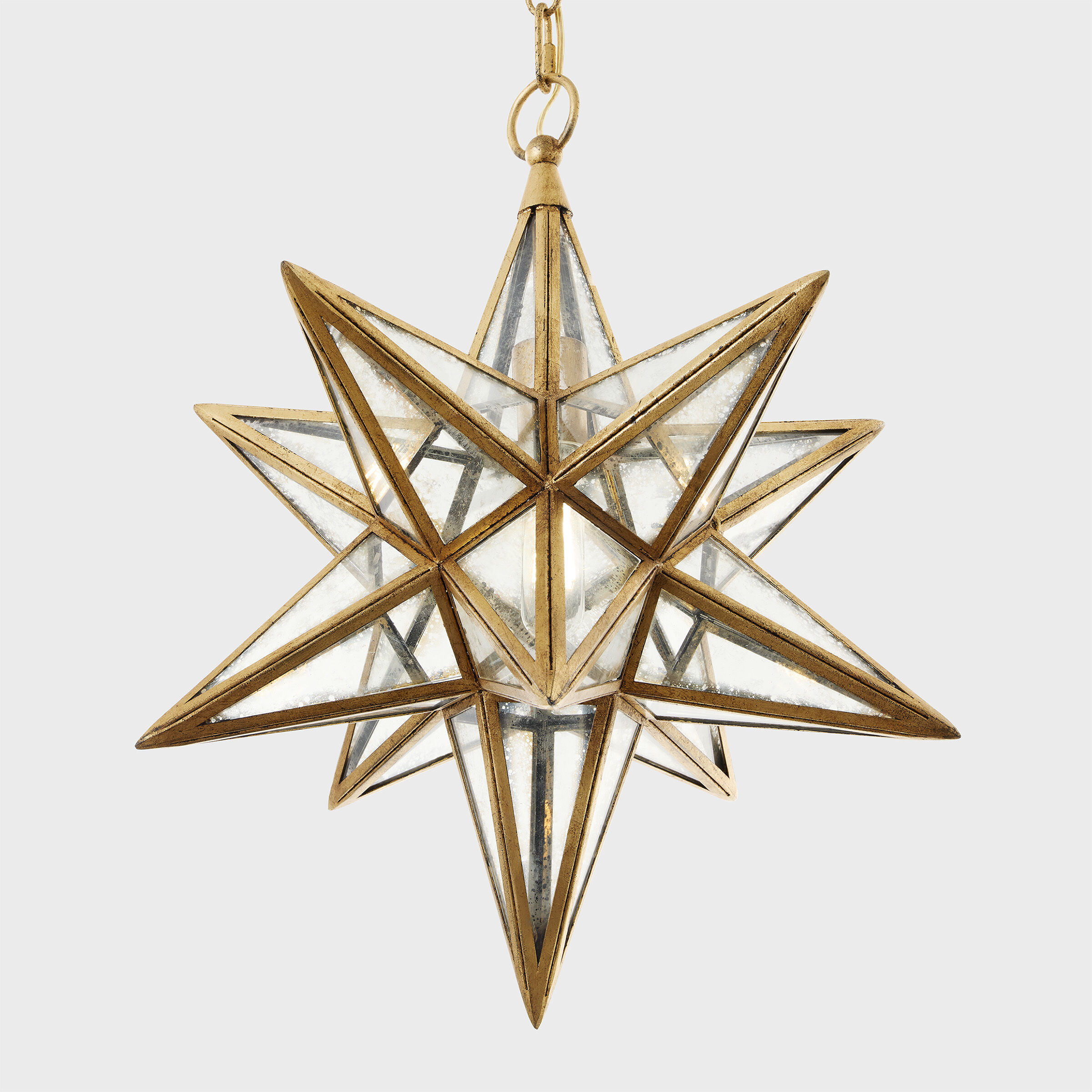 Chapman & Myers Moravian Star 1 Light 18 inch Gilded Iron Star Lantern Pendant Ceiling Light, Medium