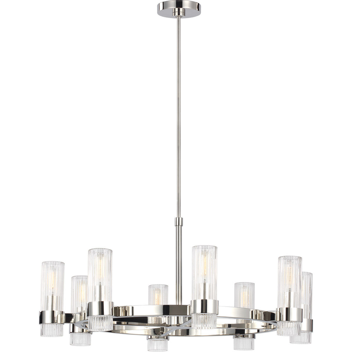 C&M by Chapman & Myers Geneva 8 Light 33 inch Polished Nickel Chandelier Ceiling Light