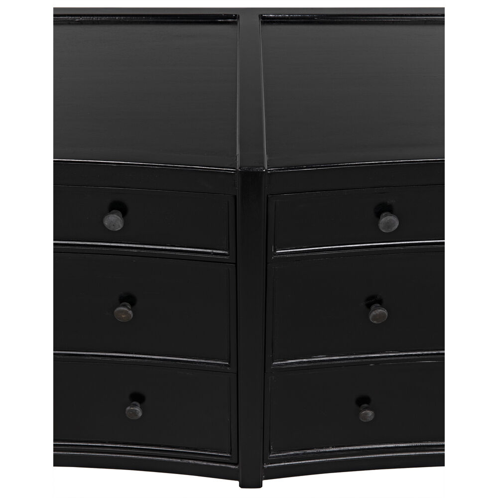 Hampton Hand Rubbed Black Dresser, 6 Drawer