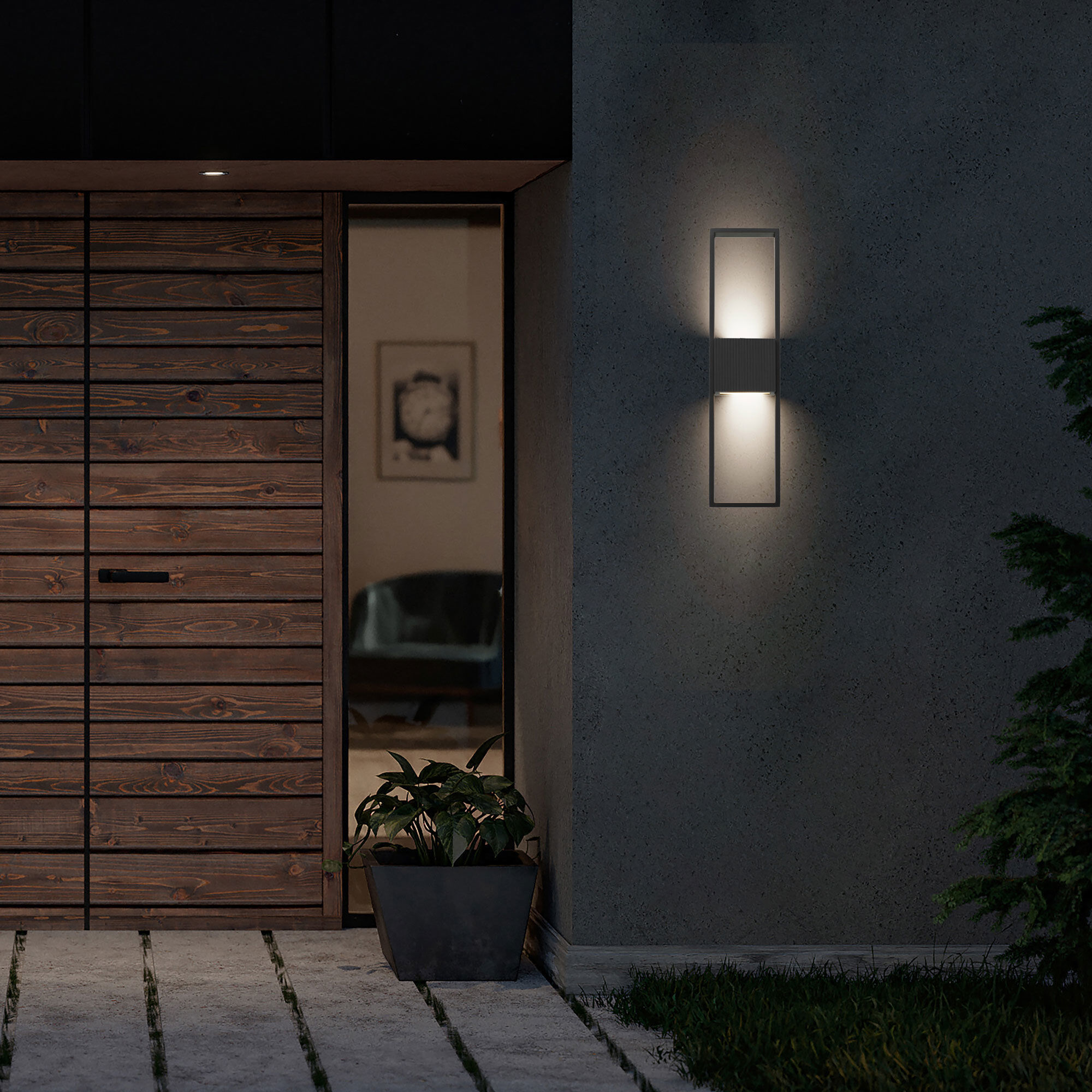 Miami LED 24 inch Sand Black Outdoor Wall Sconce