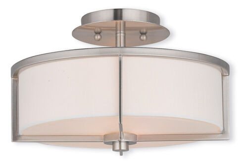 Wesley 2 Light 13 inch Brushed Nickel Semi-Flush Mount Ceiling Light