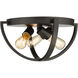 Colson 3 Light 14.25 inch Etruscan Bronze Flush Mount Ceiling Light in No Shade, Damp