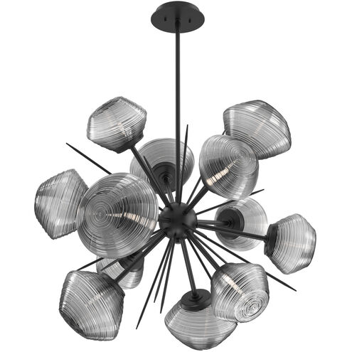 Mesa LED Matte Black Chandelier Ceiling Light, Starburst