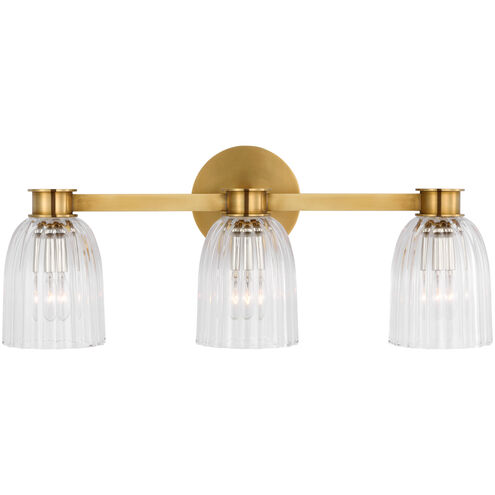 AERIN Asalea LED 21 inch Hand-Rubbed Antique Brass Triple Vanity Light Wall Light