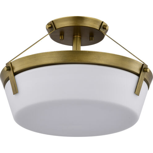 Rowen 3 Light 14.63 inch Natural Brass Semi Flush Mount Ceiling Light