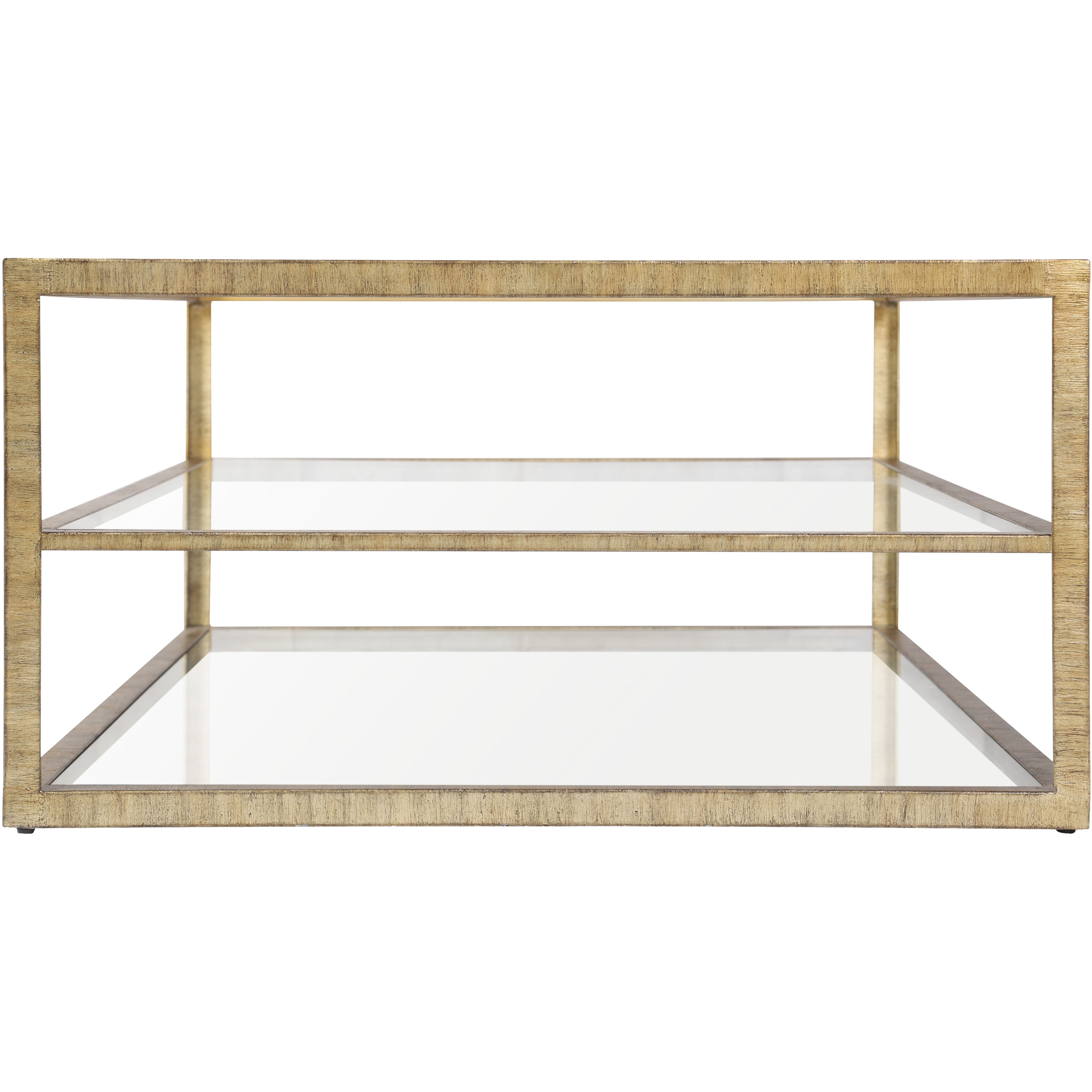 Strie 54 X 34 inch Antique Brass with Clear Coffee Table