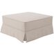 Universal Natural Skirted Ottoman Cover, 36in Square, The Linen Collection