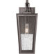 Madison 1 Light 14.38 inch Bronze Outdoor Sconce in Seedy Glass
