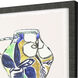 Architectural Blue and Black and Gray and Yellow Framed Art