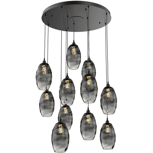 Ellisse 11 Light Matte Black Chandelier Ceiling Light, Round Multi-Port