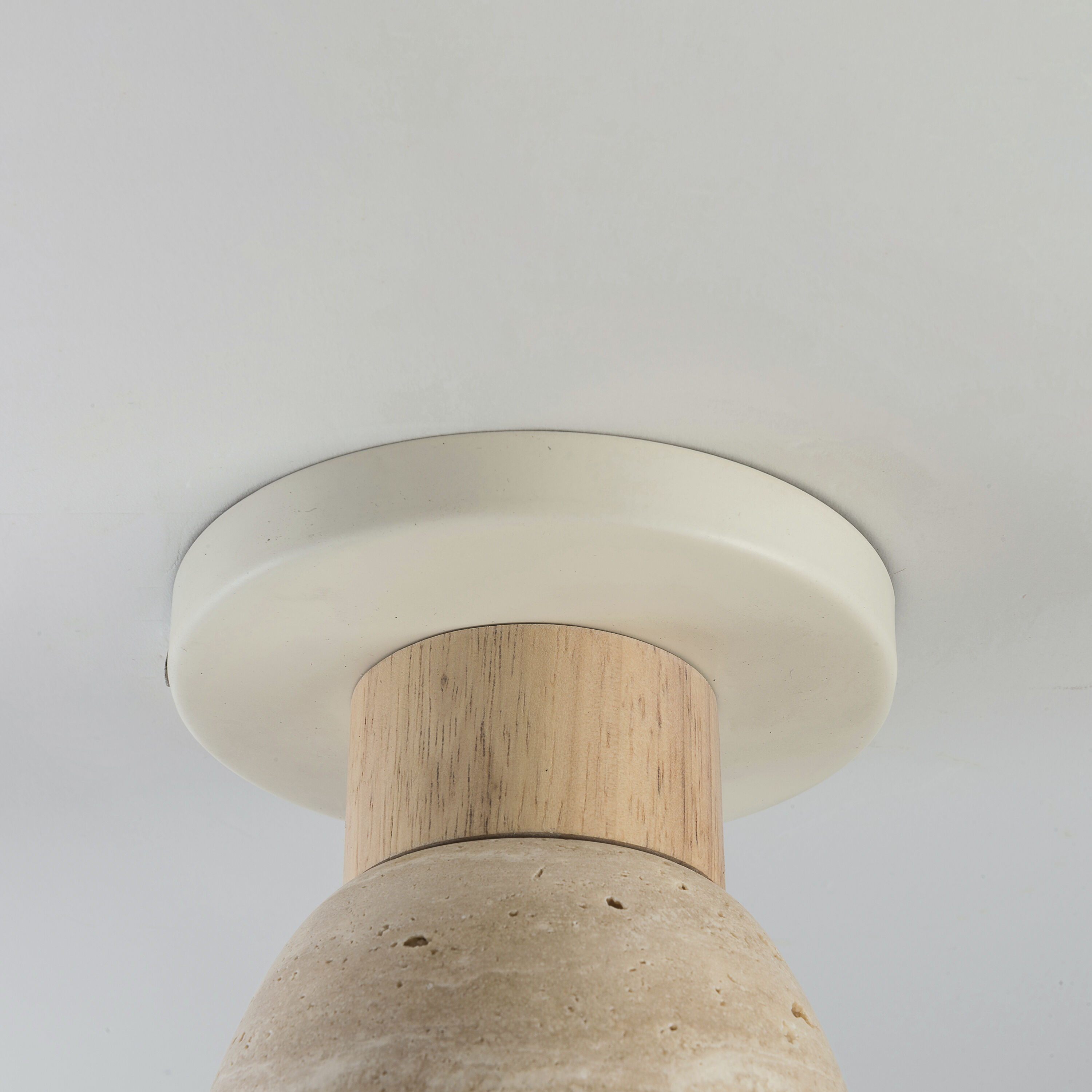 Pompeii 1 Light 4.75 inch Travertine and Oyster Flush Mount Ceiling Light