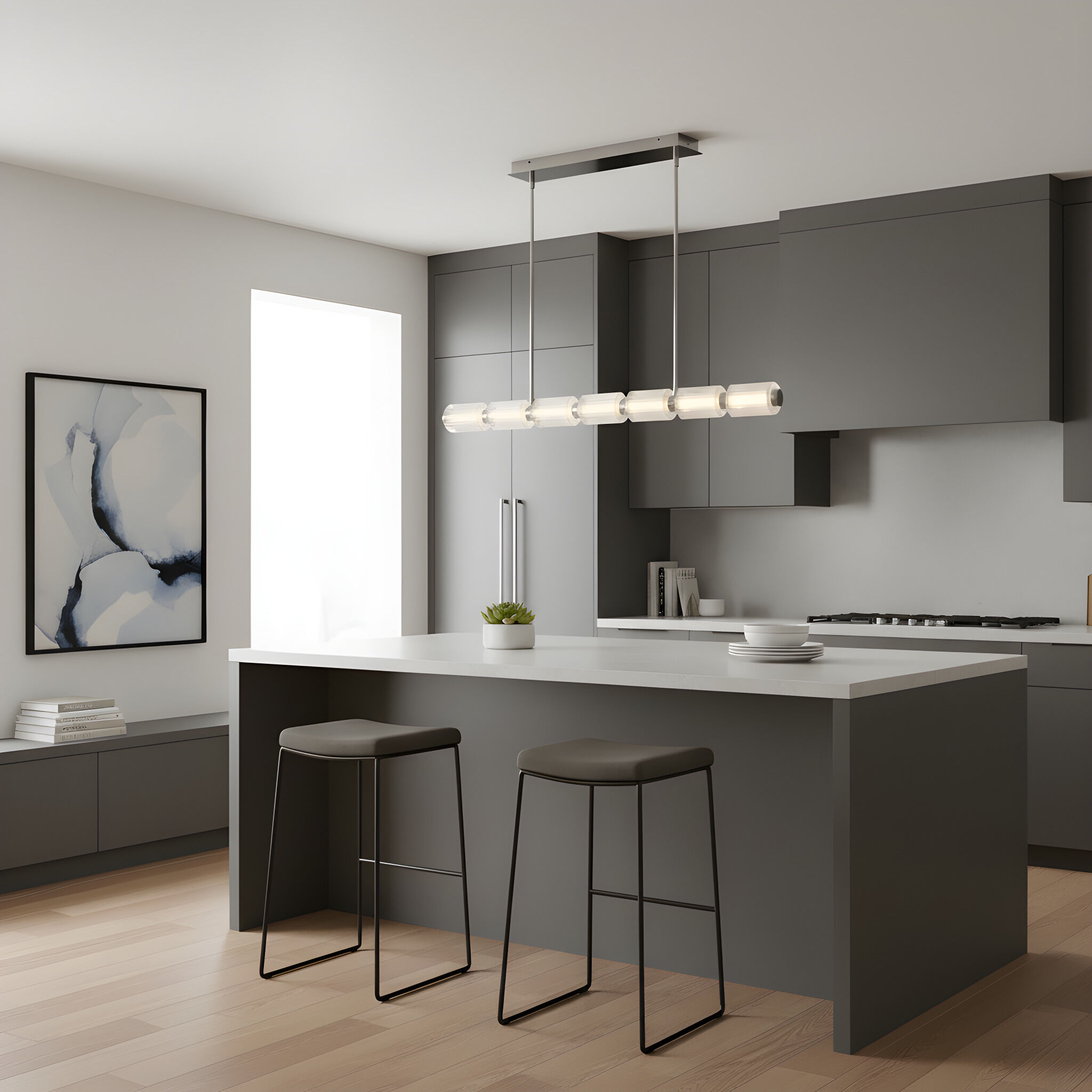 Turner LED 42.25 inch Black Chrome Island Light Ceiling Light