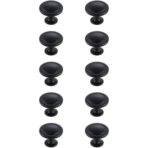 Logyn Matte Black Hardware Cabinet Knob, Set of 10