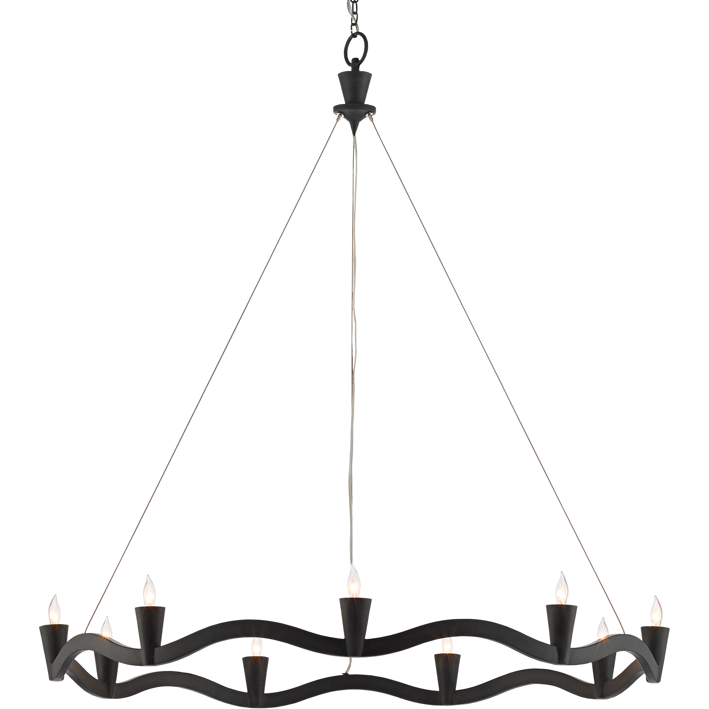Serpentina 9 Light 37 inch Antique Black Chandelier Ceiling Light