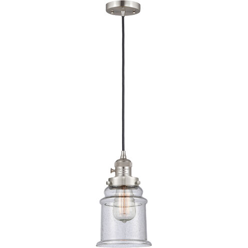 Franklin Restoration Canton 1 Light 6 inch Brushed Satin Nickel Mini Pendant Ceiling Light in Incandescent, Seedy