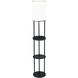 Signature 66.5 inch 150 watt Black Shelf Floor Lamp Portable Light, with USB Port and AC Outlet