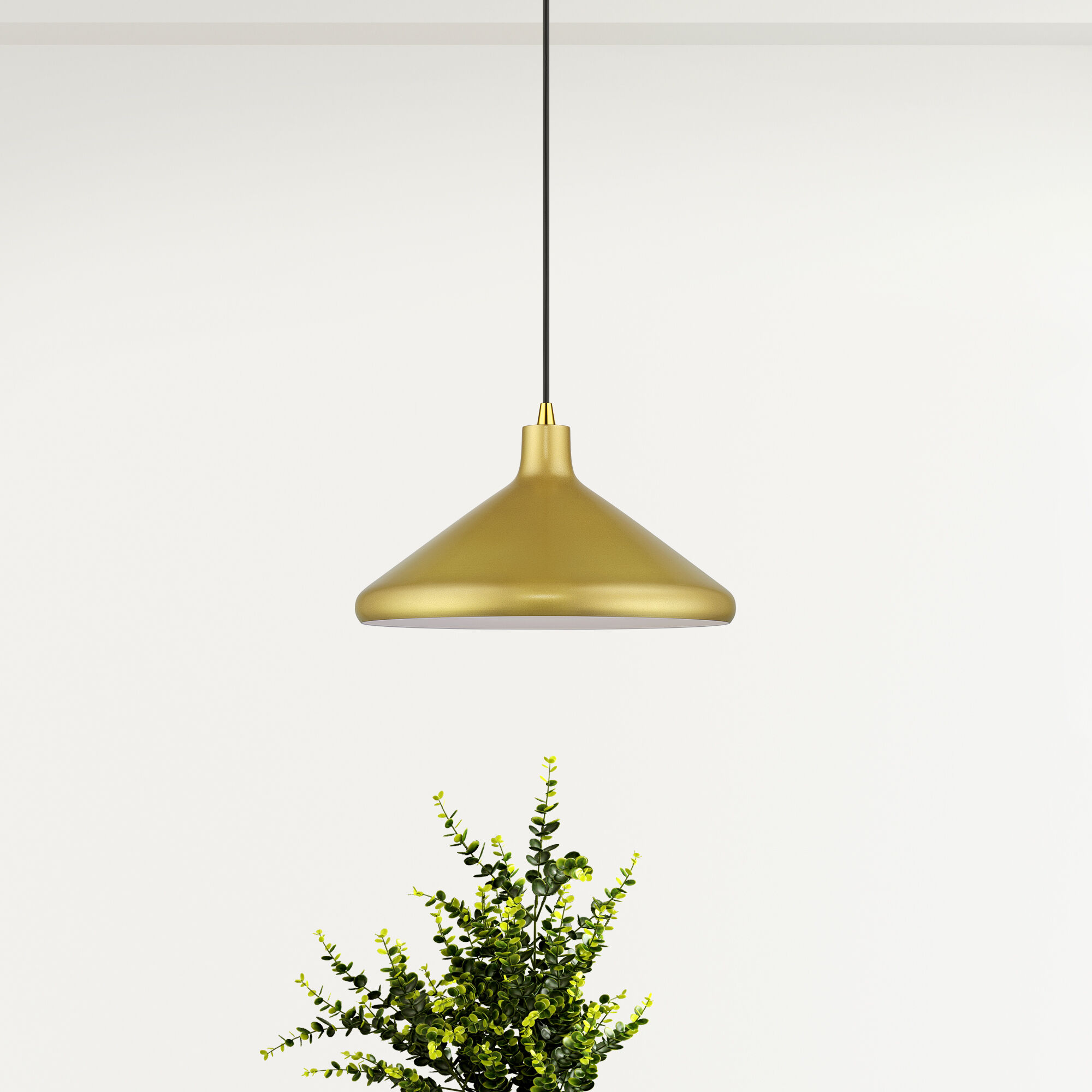 Geneva 1 Light 15.25 inch Soft Gold with Polished Brass Accents Pendant Ceiling Light