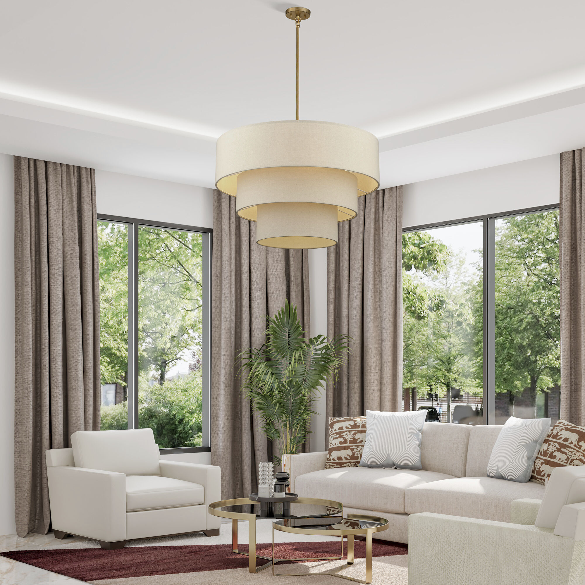 Bellingham 8 Light 32 inch Antique Gold Leaf Pendant Chandelier Ceiling Light, Large