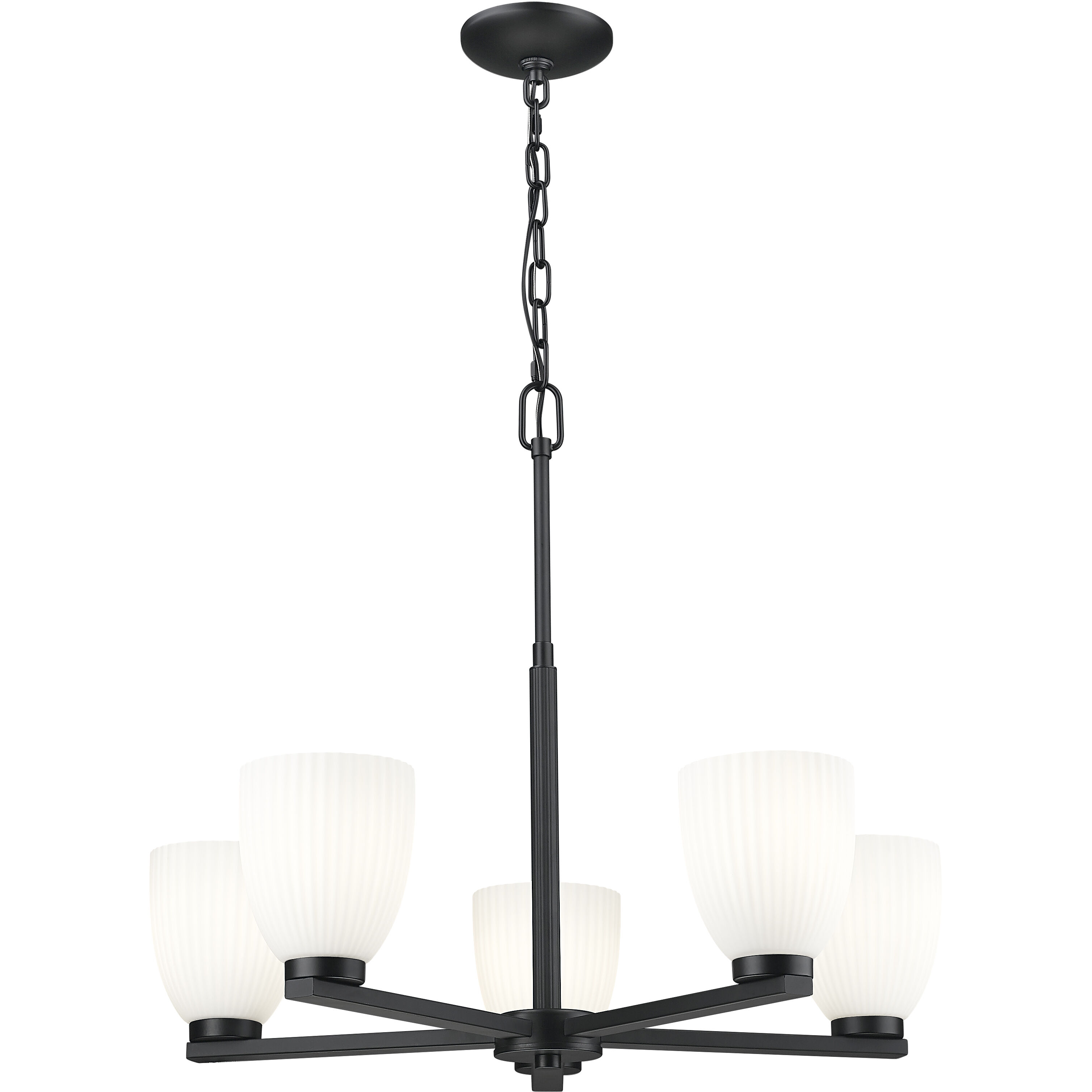 Naya 5 Light 25.25 inch Matte Black Chandelier Ceiling Light