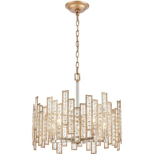 Equilibrium 5 Light 19 inch Matte Gold with Polished Chrome Chandelier Ceiling Light