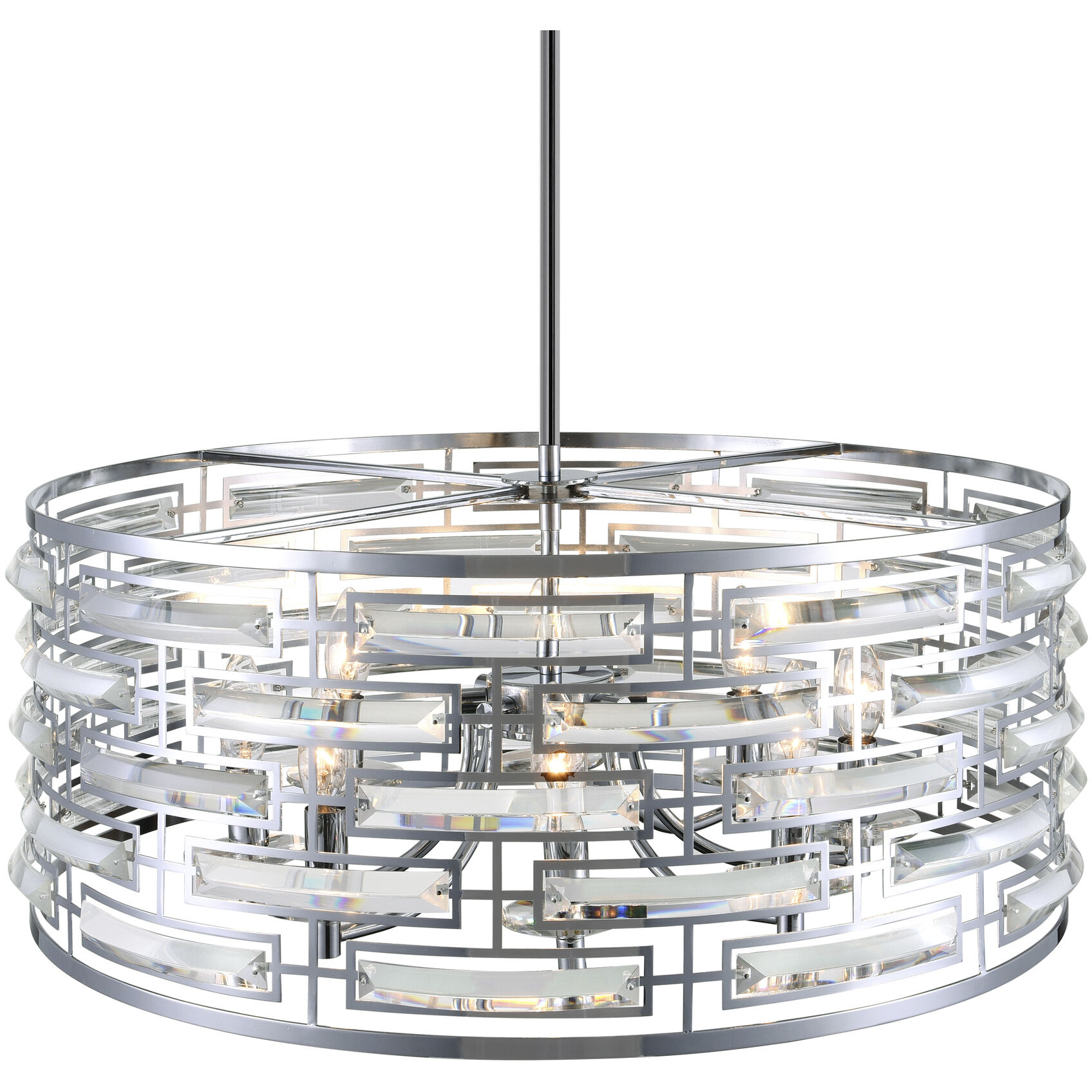 Petia 6 Light 20 inch Chrome Drum Shade Chandelier Ceiling Light