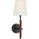 Thomas O'Brien Bryant2 LED 5.5 inch Bronze and Saddle Leather Wrapped Sconce Wall Light