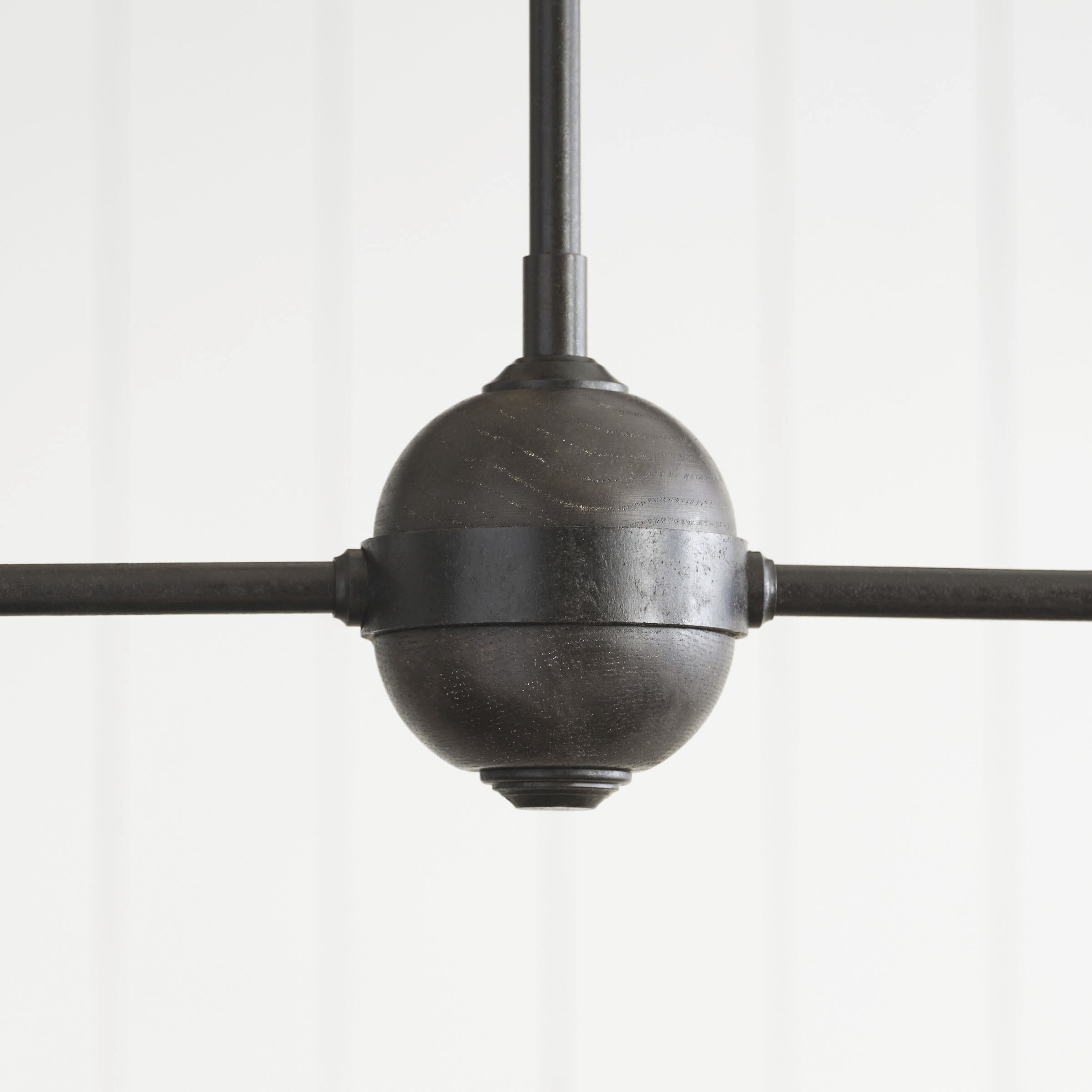 Thomas O'Brien Piaf LED 62 inch Aged Iron and Ebonized Oak Linear Pendant Ceiling Light, Large
