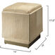 Easton 17.5 inch Off White Hair on Hide and Antique Brass Ottoman