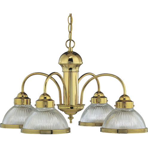 Prismatic Glass 4 Light 23 inch Polished Brass Chandelier Ceiling Light