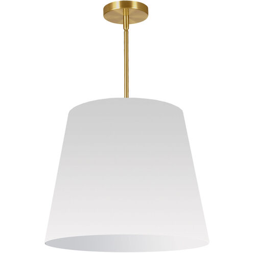 Oversized Drum 1 Light 20 inch Aged Brass Pendant Ceiling Light in White, Medium