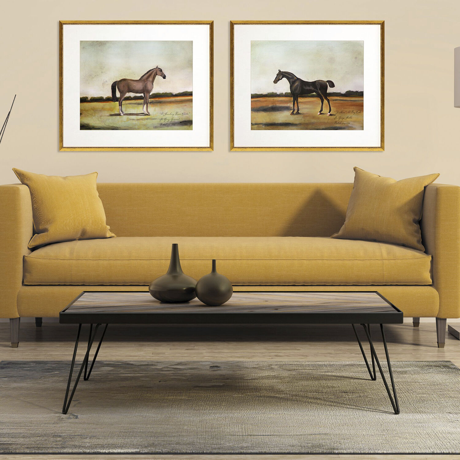 Equestrian Multi and Beige and Brown and Green Framed Art