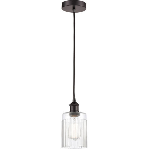 Edison Hadley LED 4.5 inch Oil Rubbed Bronze Mini Pendant Ceiling Light in Clear Glass