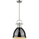 Yep Duncan 1 Light 8.88 inch Pewter Pendant Ceiling Light in Black, Small