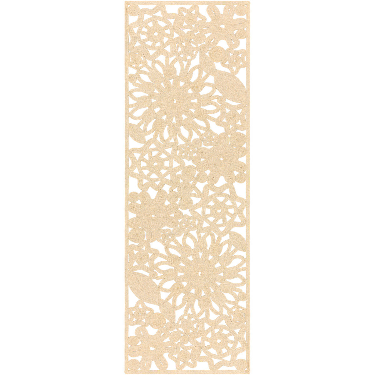 Sanibel 96 X 30 inch Neutral Outdoor Runner, Polypropylene, Polyester, and Viscose