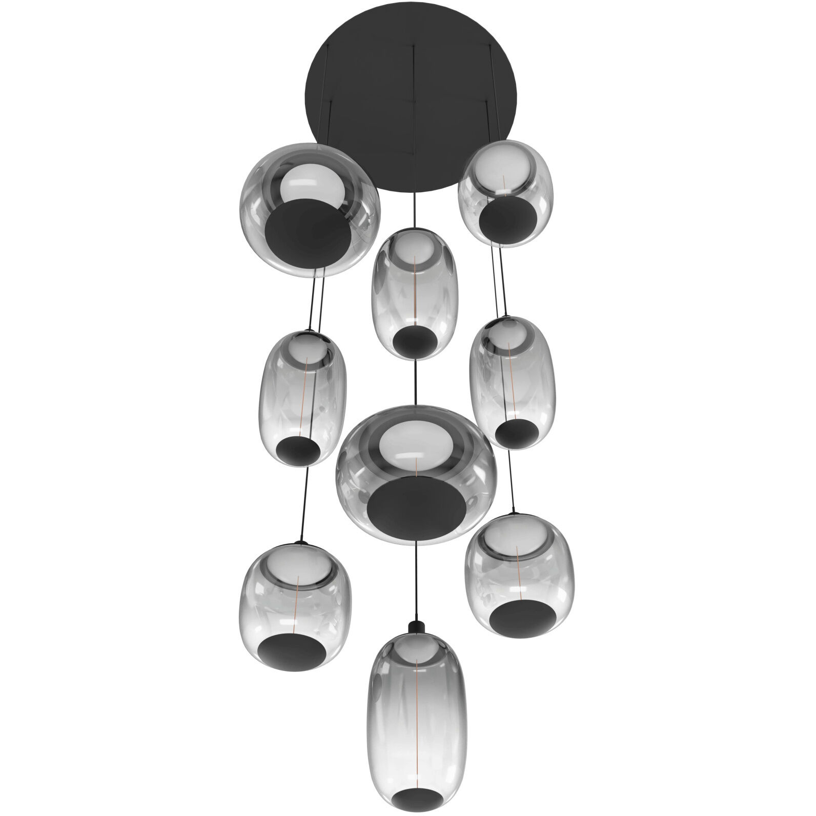 Monaco LED 36 inch Black Multi Port Pendant Ceiling Light
