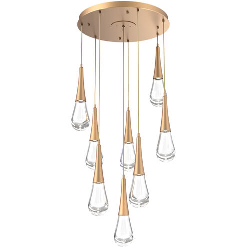 Rain Drop LED 26.8 inch Novel Brass Chandelier Ceiling Light in 2700K LED, Multi-Port