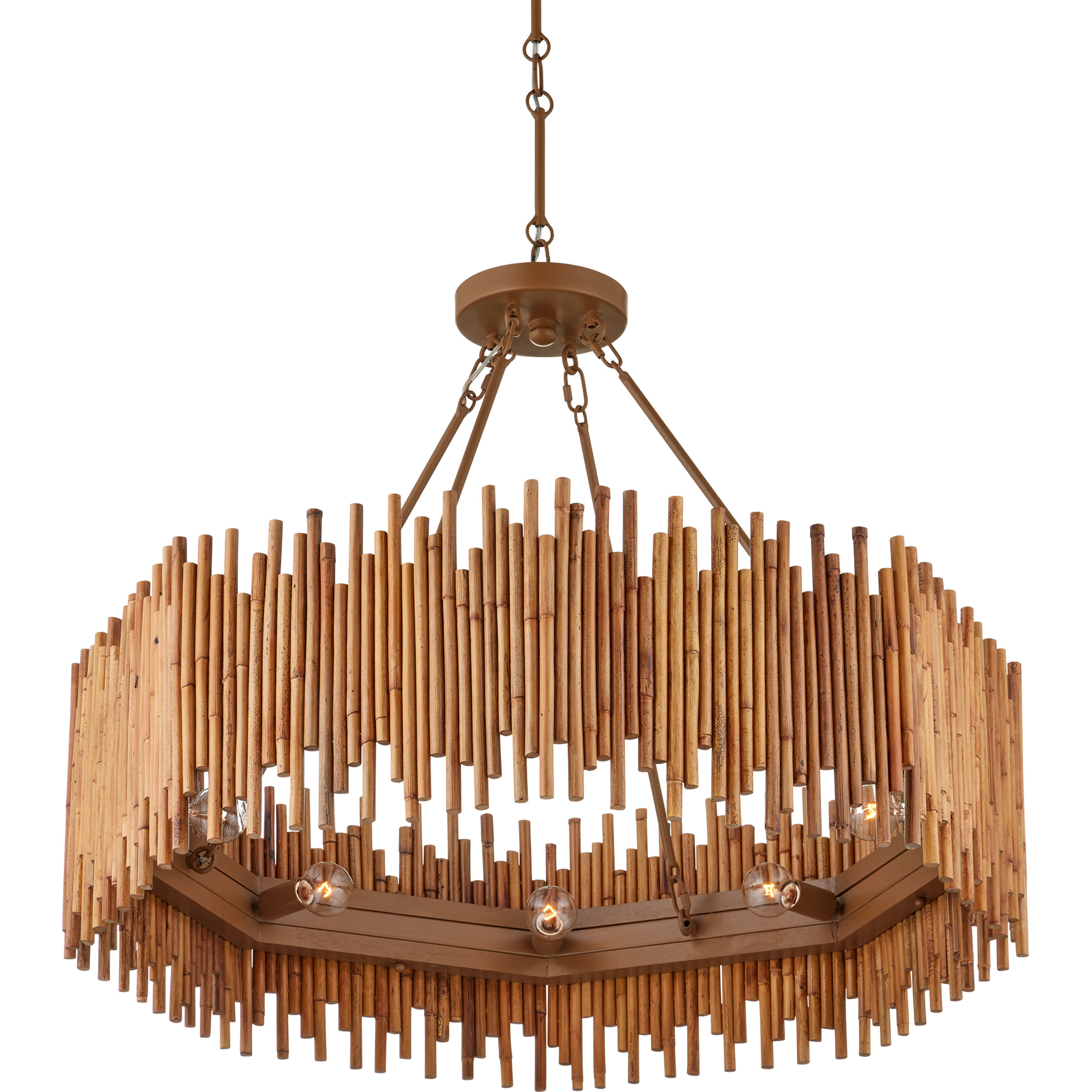 Teahouse 8 Light 32.25 inch Natural/Khaki Chandelier Ceiling Light