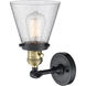 Franklin Restoration Small Cone LED 6 inch Black Antique Brass Sconce Wall Light, Franklin Restoration