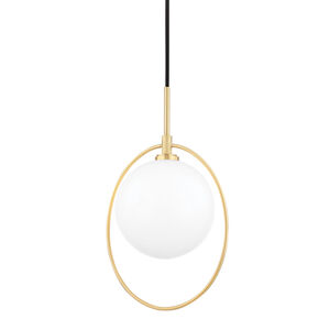 Babette LED 8 inch Aged Brass Pendant Ceiling Light