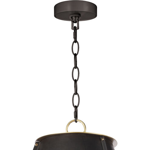 French Maid 3 Light 25.5 inch Blackened Brass and Natural Brass Chandelier Ceiling Light, Large