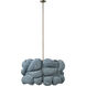 Anguilla LED 36 inch Blue Wood Beads Chandelier Ceiling Light, Large, Inline