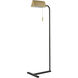 Argentat 42 inch 7.00 watt Black with Antique Brass Floor Lamp Portable Light