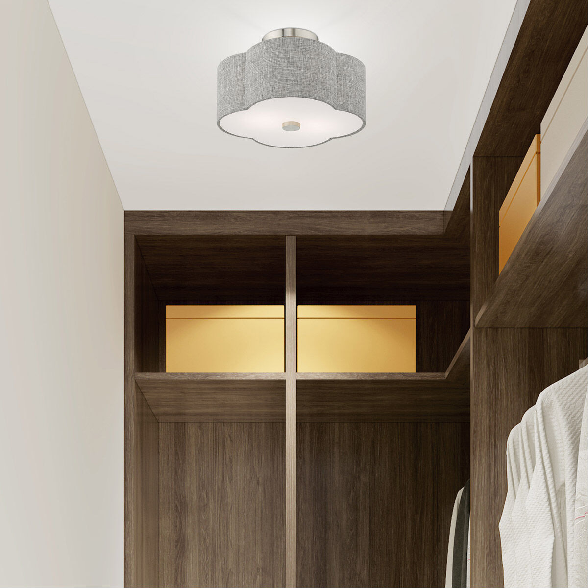 Kalmar 2 Light 13 inch Brushed Nickel Semi-Flush Mount Ceiling Light